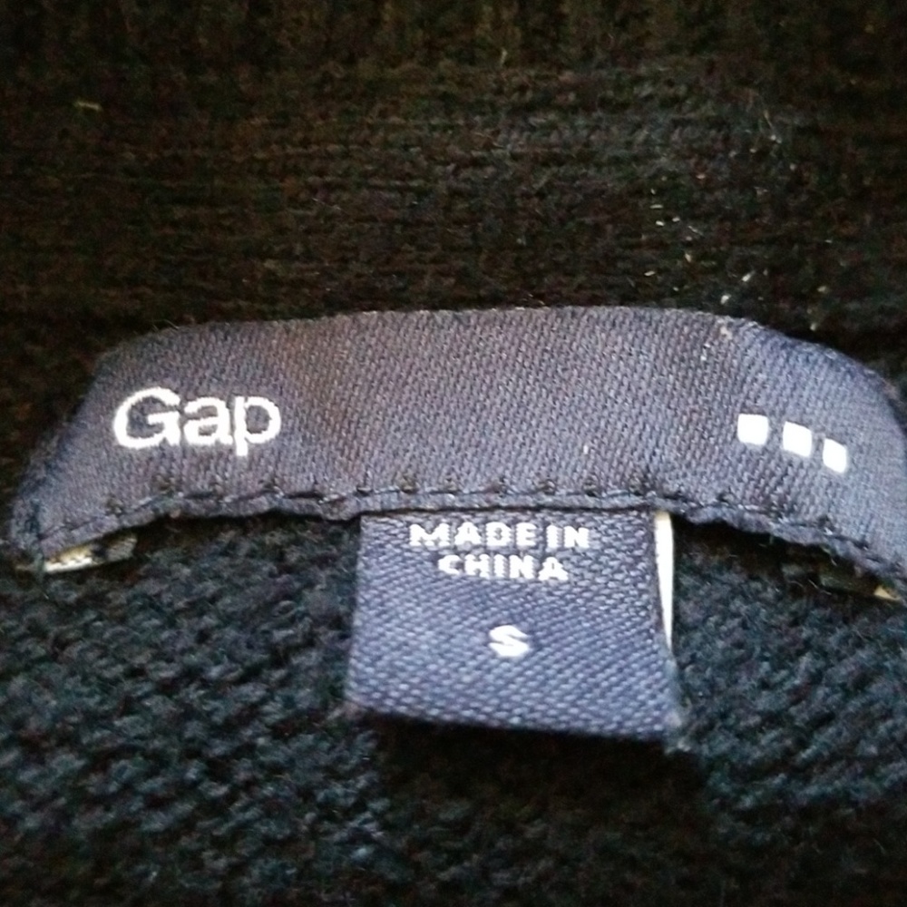 Gap Navy Blue Wool Button Down Collared Sweater - image 5